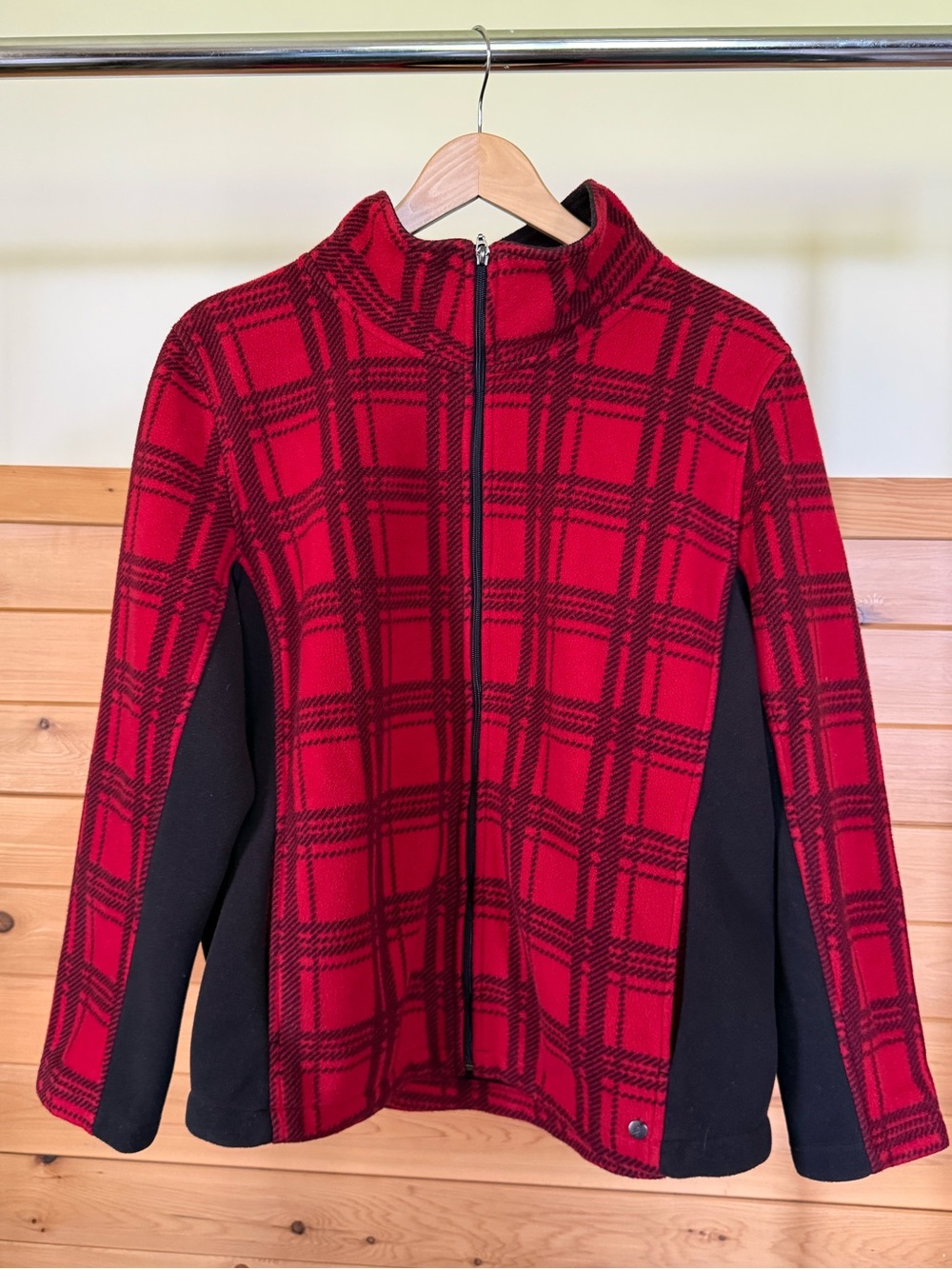 Northern Reflections Red Plaid Fleece Zip Up